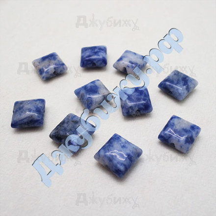 Бусины из натурального камня Содалит синие, 8*8 мм (10 шт)