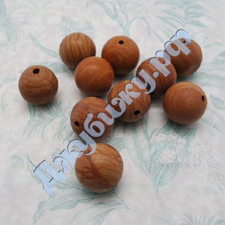 Бусины камень имитация дерева коричневые, 12 мм (10 шт)