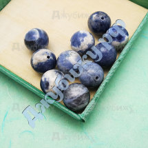 Бусины из натурального камня Содалит синие, 12 мм (10 шт)