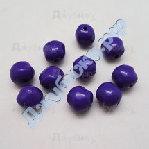 Бусина акриловая несимметричная фиолетовая, 14*13*12 мм (10 шт)