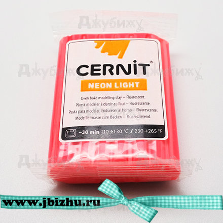 Полимерная глина Cernit Neon красная (400), 56 гр