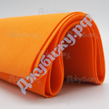 Китайский фоамиран оранжевый, 1 мм 50*50 см