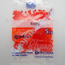 Бисер Preciosa цвет 90050 Чехия глянцевый ярко-красный, 5 г