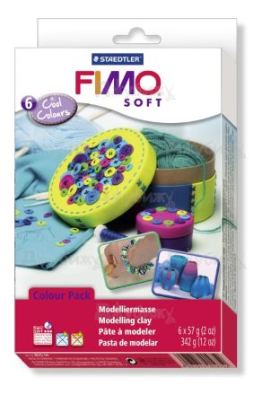 Fimo Soft комплект полимерной глины &quot;Холодные цвета&quot; (6 блоков по 57 г)