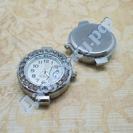 Основа для часов со стразами серебро, 30*25*8 мм