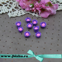 Бусина Fimo "Цветочек" фиолетовая, 12*16 мм (10 шт)