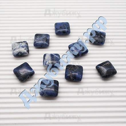 Бусины из натурального камня Содалит синие, 12*12 мм (10 шт)