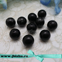 Бусина имитация натурального камня чёрная, 12 мм (10 шт)