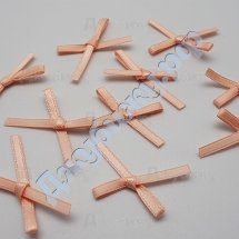 Бантики из атласной ленты персиковые, 30*20 мм (10 шт)