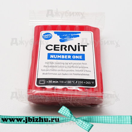 Полимерная глина Cernit № 1 новогодняя красная (463), 56 гр