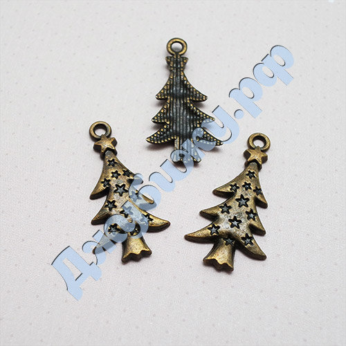 Подвеска "Елка" бронза, 28*14 мм