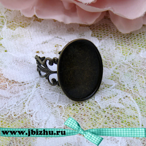 Винтажная основа для кольца с сеттингом бронза, 18*25*19 мм