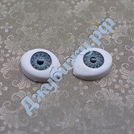 Глаза для кукол бело-серые, 11*7 мм (пара)