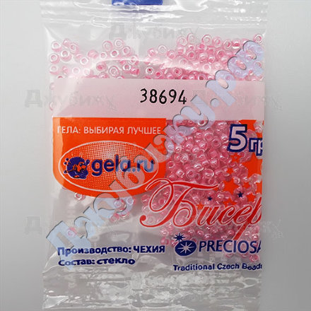 Бисер Preciosa цвет 38694 Чехия розовый, 5 г