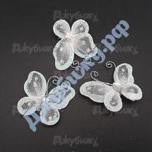 Декоративная бабочка белая, 40*35 мм (уценка)