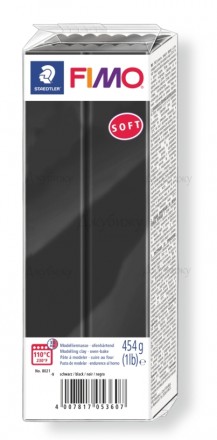 Fimo Soft чёрный (9) (огромный блок), 454 гр