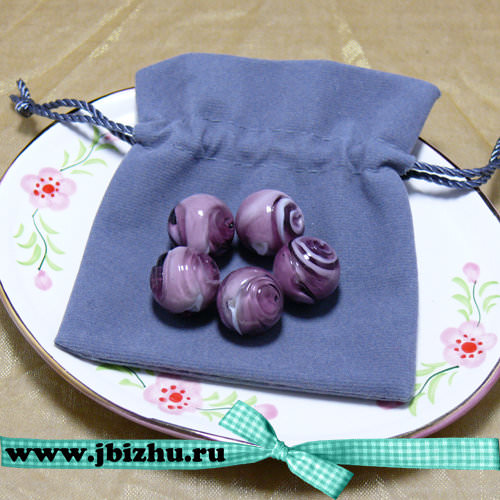 Бусина Lampwork фиолетовая