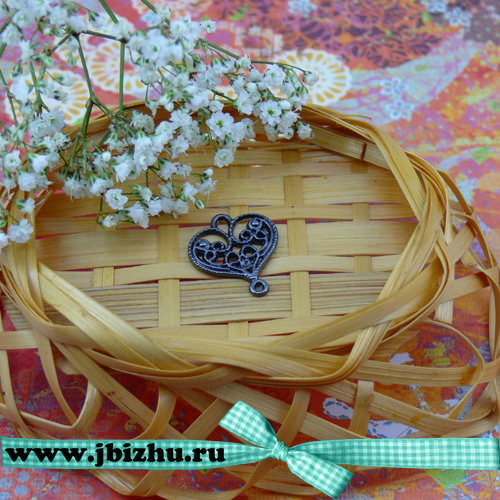 Коннектор для сережёк графитовый, 21*18*3 мм