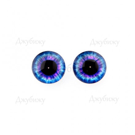 Глаза для игрушек стеклянные розово-голубые №029 10 мм