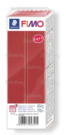Fimo Soft рождественский красный (2) (огромный блок), 454 гр