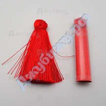 Кисточка для сережек красная, 35 мм