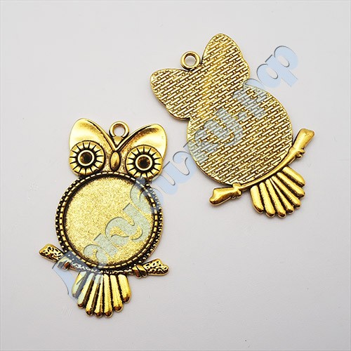 Рамка для бижутерии "Сова" золото, 55*36*2 мм