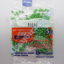 Бисер Preciosa цвет 53230 Чехия глянцевый ярко-салатовый, 5 г