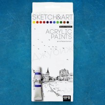 Краски акриловые Sketch&amp;Art 12 цветов по 12 мл
