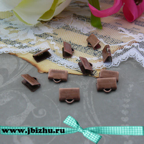 Зажимы для ленты медь, 10*7 мм (10 шт)