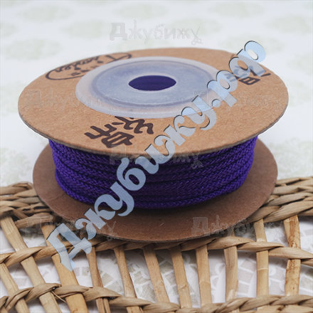 Нейлоновый шнур плетёный 2 мм фиолетовый, катушка - 12 м