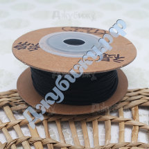 Нейлоновый шнур плетёный 2 мм чёрный, катушка - 12 м