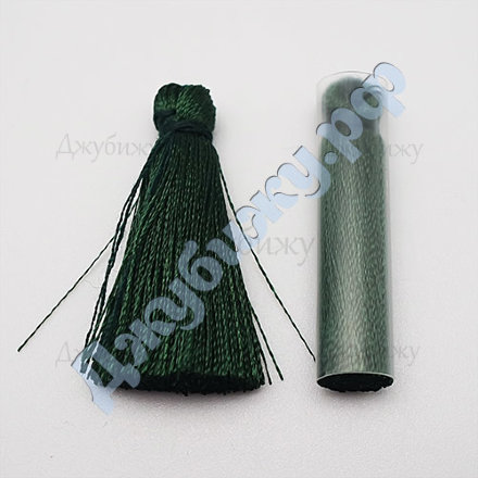Кисточка для сережек тёмно-зелёная, 35 мм