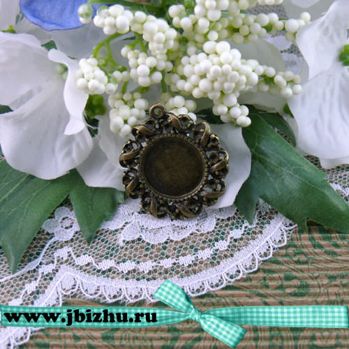 Рамка для кабошона бронза, 28*25 мм