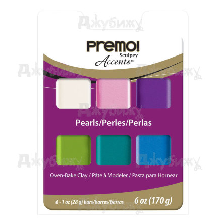 Набор пластика полимерного Premo Accents, упаковка 6 брусков по 29 граммов, перламутровые цвета