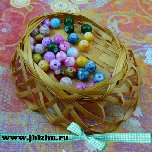 Стеклянная бусинa микс, 8 мм (36 шт)