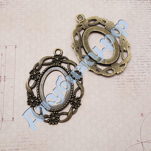 Рамка для кабошона бронза, 34*45 мм