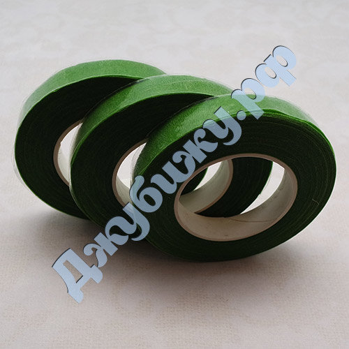 Флористическая тейп лента светло-зелёная, 12 мм (27 м)