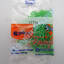Бисер Preciosa цвет 17156 Чехия зеленый, 5 г