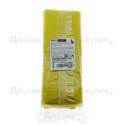 Полимерная глина Cernit Opaline жёлтая полупрозрачная (717) (большой брусок), 500 гр
