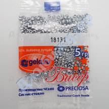 Бисер Preciosa цвет 18131 Чехия серебряный, 5 г