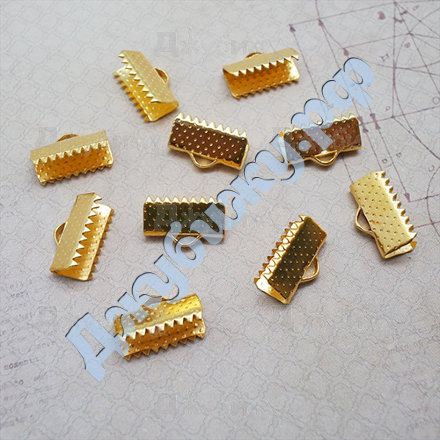 Зажимы для ленты золото, 13*8 мм (10 шт)