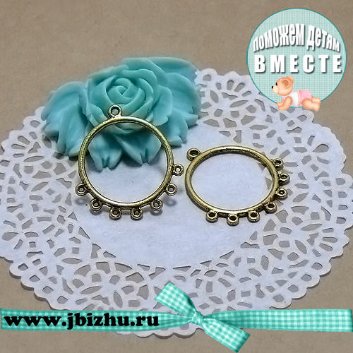Коннектор для сережек золото