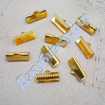 Зажимы для ленты золото, 16*8 мм (10 шт)