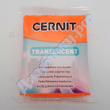 Полимерная глина Cernit Transluсent полупрозрачная оранжевая (752), 56 гр