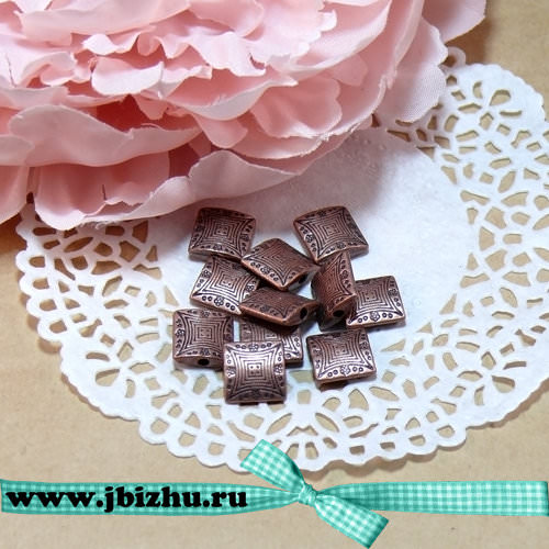 Металлическая бусина медь (10 шт)