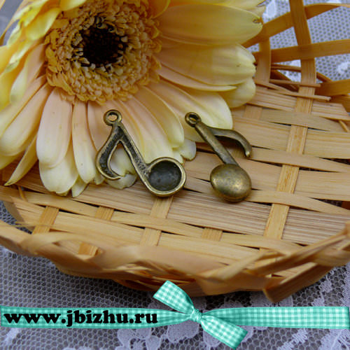 Подвеска "Нота" бронза, 27*10*4 мм