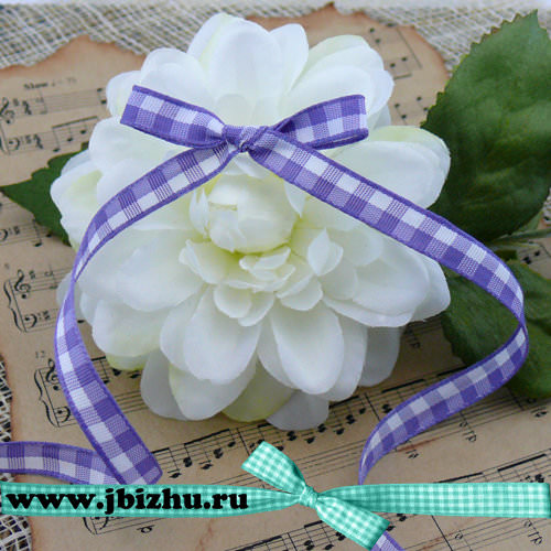 Лента в клетку фиолетовая (1 м), 7 мм