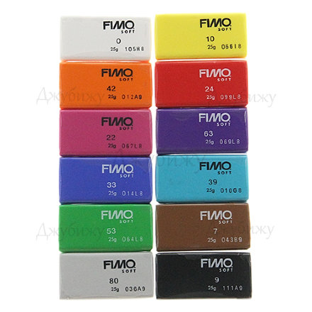 FIMO Soft базовый комплект полимерной глины из 12 блоков по 25 гр