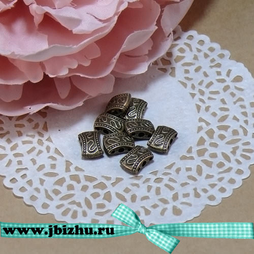 Металлическая бусина бронза (10 шт)
