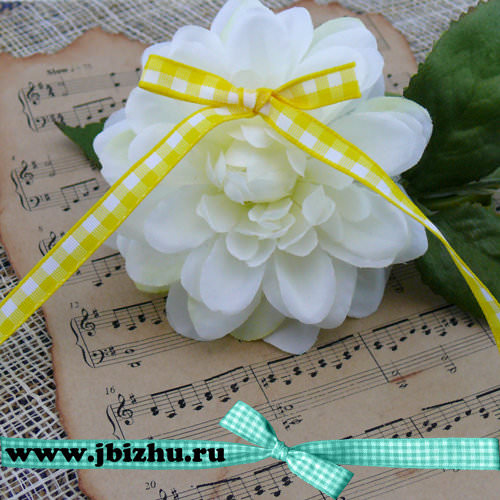 Лента в клетку жёлтая (1 м), 7 мм